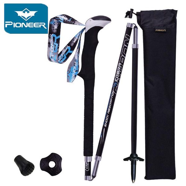 

trekking poles 2pcs/lot carbon fiber folding sticks quick lock compact ultra-light camping hiking walking stick alpenstock cane