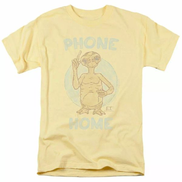 

e.t. the extra terrestrial phone t shirt mens licensed 80s movie tee banana, White;black