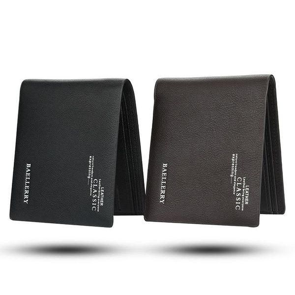 

fashion soft leather wallets for men short black holder small purse card holders portefeuille homme, Red;black