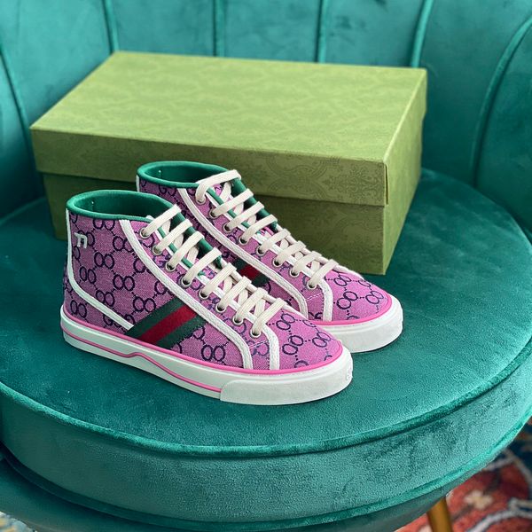

2021ss luxury designer men women sneakers size 35-45 quality fashion genuine leather platform high couple shoes many colors party wedding sh, Black