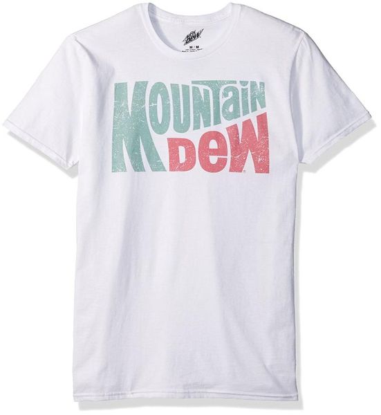 

mountain dew men's beverage short sleeve graphic t-shirt t-shirts, White;black