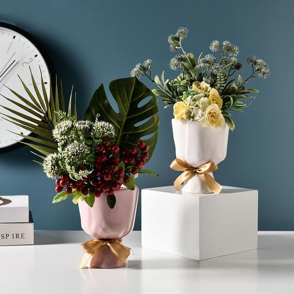 

vases nordic home decoration flower wine cabinet ornaments creative ceramic vase living room wedding decor
