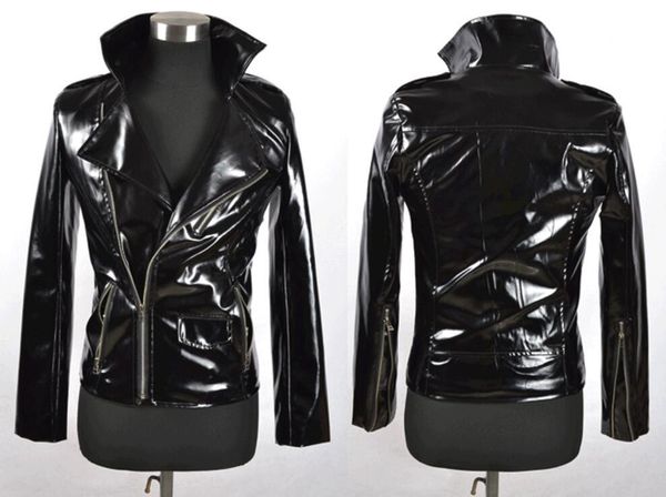 

men's fur & faux s-6xl 2021 fashion dj personality hair stylist rock patent leather locomotive jacket clothing singer costumes, Black