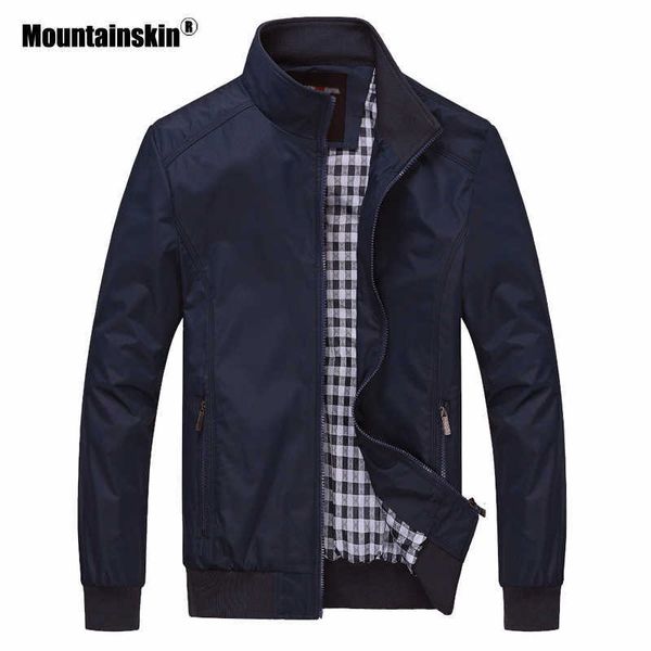

mountainskin 2020 new men's jackets autumn casual coats solid color slim fit male bomber jacket mens brand clothing 6xl sa529 x0621, Black;brown