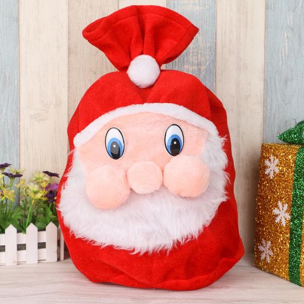 

christmas decorations 1pcs 70x50cm large size fleece fabric drawstring gift bags classic red and white decor