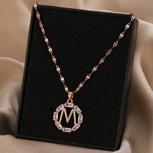 

letter m necklace new women's niche design in 2021, Silver