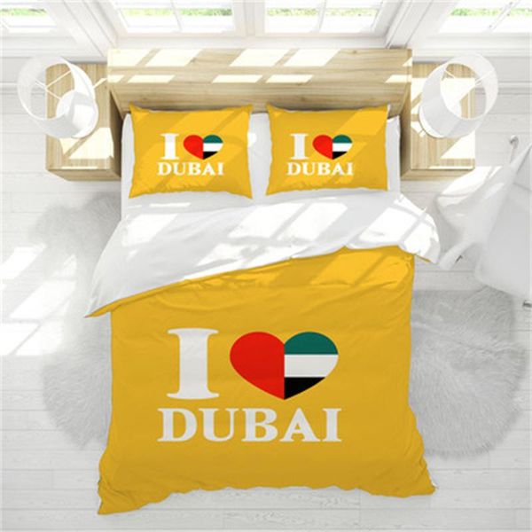

bedding sets yellow dubai set luxury  king size 3d digital printing sanded cartoon cute dormitory quilt and pillowcases