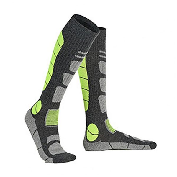 

sports socks 1 pair skiing knee high warm thermal seamless design cold weather thicken for, Black