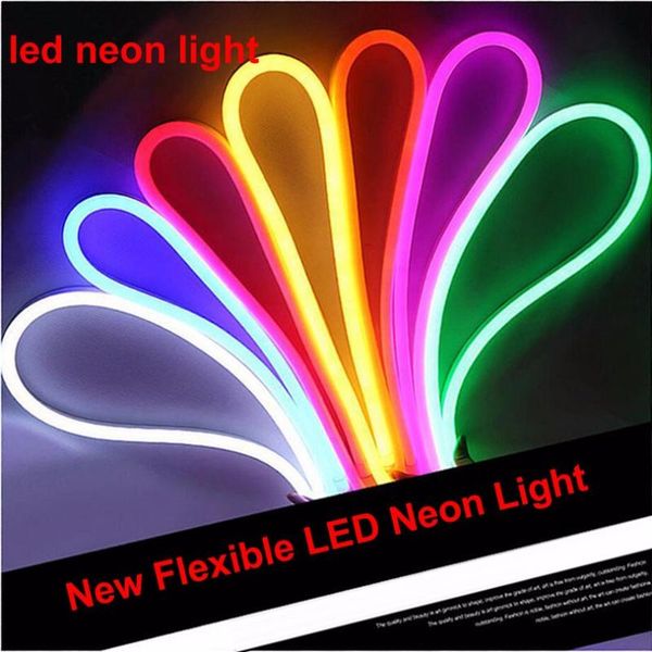 

80led/m waterproof ip68 flexible led neon light with plug soft rope white red green blue changeable ac85-265v strips