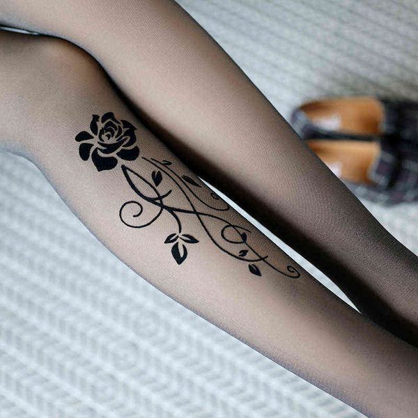 

socks single layer embroidery fake meat legging' plush thickened autumn and winter seamls anti hook silk step on pantyhose, Red;black