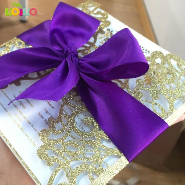 

greeting cards inc43 glitter gold invitation card with tied bow printing