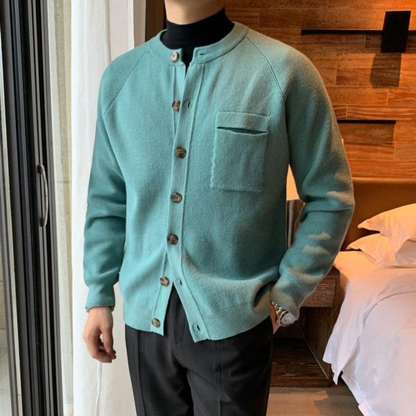 

men's sweaters est men cardigan sweater autumn and winter korean slim light mature style british casual jacket -3xl, White;black
