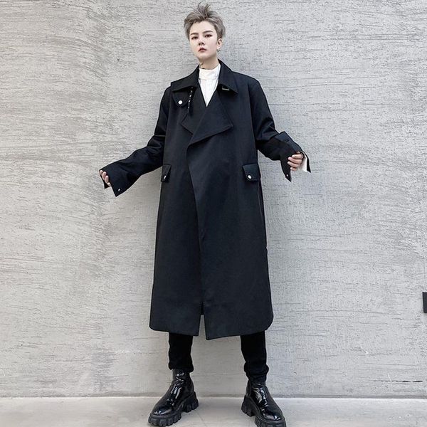 

men's jackets neploha autumn winter long casual oversize sleeve windbreaker man korean streetwear black, Black;brown