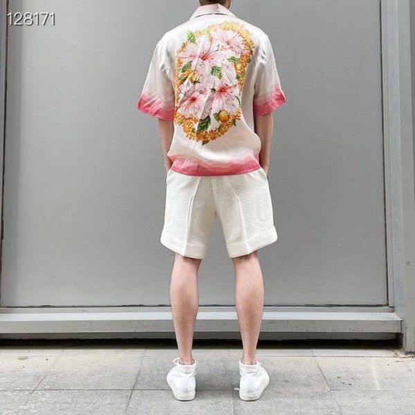 

men's casual shirts w2065 fashion 2021 runway luxury european design party style clothing, White;black