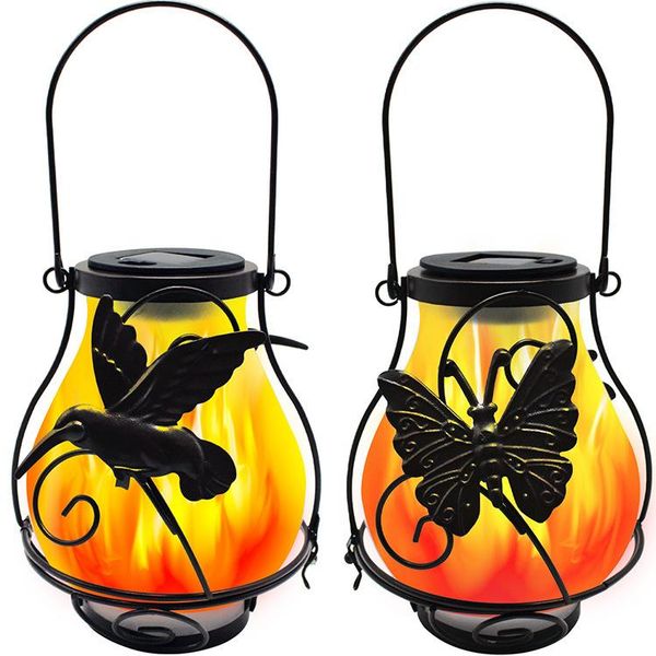 

solar courtyard dynamic simulation flame lamp outdoor led garden villa waterproof hanging landscape lantern wall light lamps