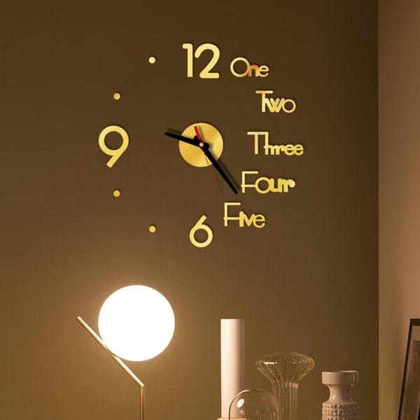 

wall clocks diy clock creative 3d mirror stickers frameless for living room bedroom outdoor home decor