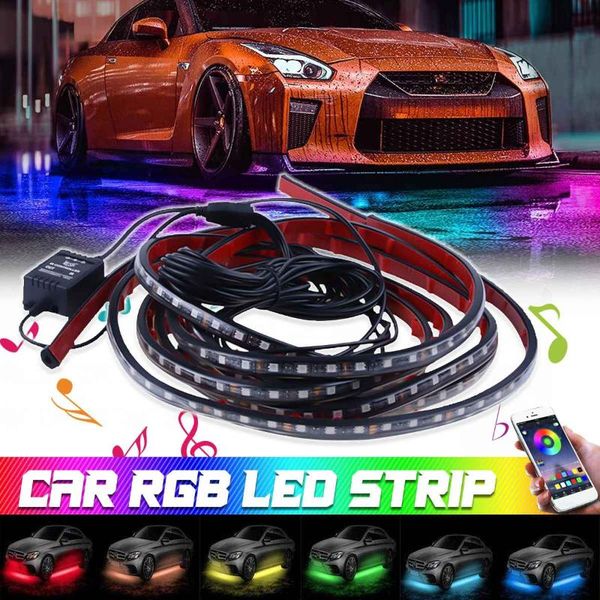 

interior&external lights car underglow light flexible strip led underbody app control neon rgb auto decorative atmosphere lamp