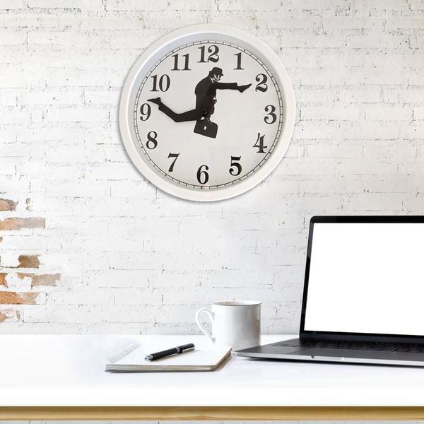 

wall clocks clock artwork creative removable art sweep spin seconds silent home decor living room funny humanoid