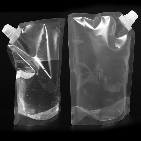 

7pcs clear spouted stand pouch liquid soap packaging bpa drink bags for snack tea and drinking (3pcs 1l 3pcs 500ml storage