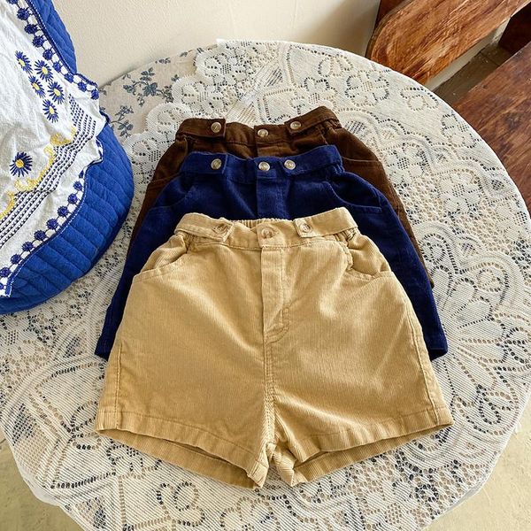 

shorts 2021 style girls boys corduroy autumn fashion kids 1-7 years, Black