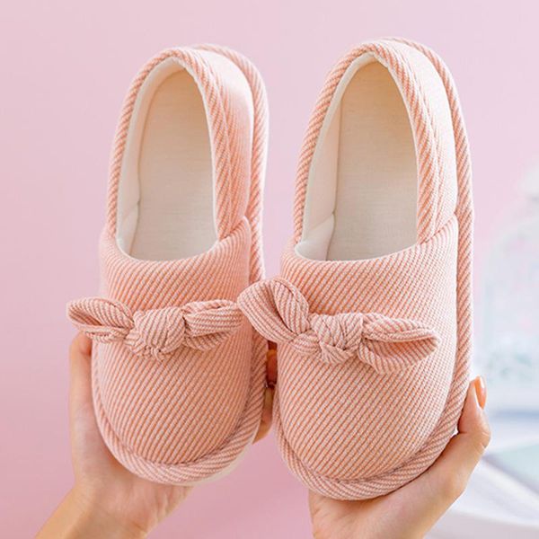 

lovely bow shoes summer bag heel pregnant women cotton slippers autumn and winter soft sole warm, Black