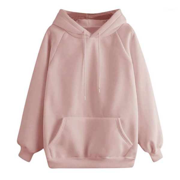 

women's hoodies & sweatshirts fashion sweatshirt 2021 women casual solid hooded pocket long sleeve pullover blouse for female clothes t, Black
