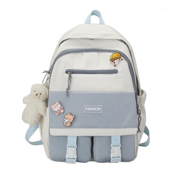 

school bags axzspdy contrast large capacity nylon high students backpack teenagers girls schoolbag female travel shoulder