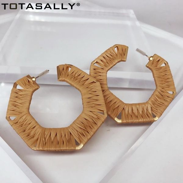

brand woman natural raffia maxi earrings straw women hoop fashion big handmade accessories brincos & huggie, Golden;silver