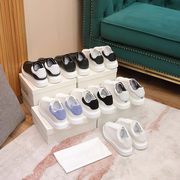 

brand designer women men show styles fashion white shoes genuine leather wholesale casual shoe espadrille flat sneaker with box, Black