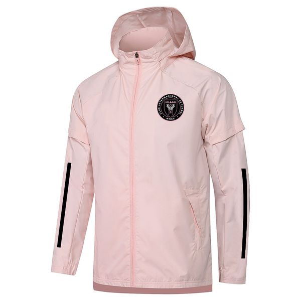 

inter miami cf soccer windbreaker men's jackets zipper hooded football windbreakers jacket active hoodies tracksuits winter coat sports, Black;brown
