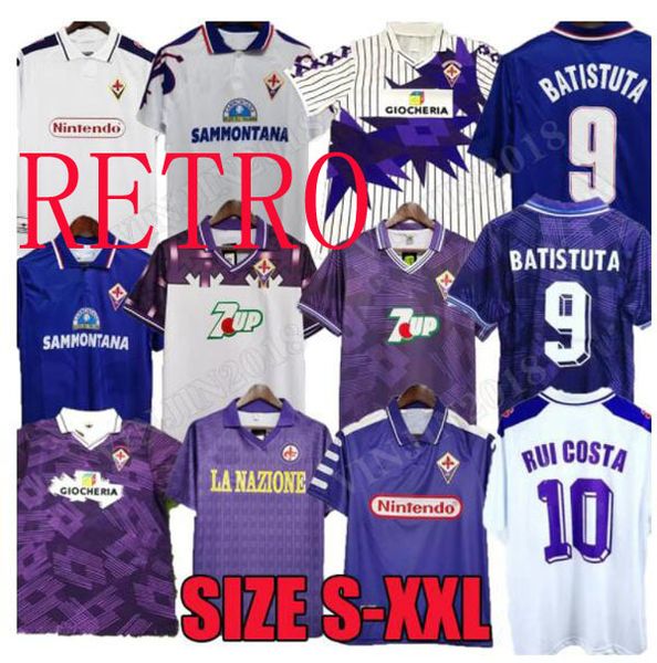 

991 1992 fiorentina retro soccer jerseys 1993 1998 1999 gabriel football shirts 89 90 91 92 93 94 95 96 97 98 99 00 batistuta rui costa uni, Black