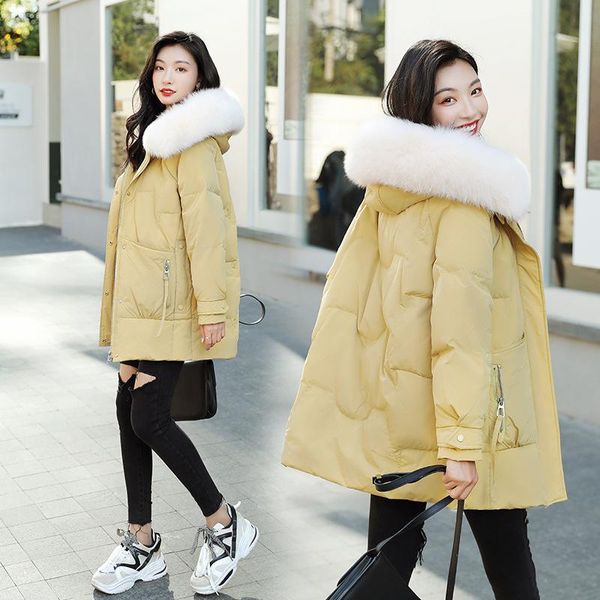 

women's down & parkas 2021 winter long sleeve jacket women thick coat hooded warm female cotton clothes size l, Black