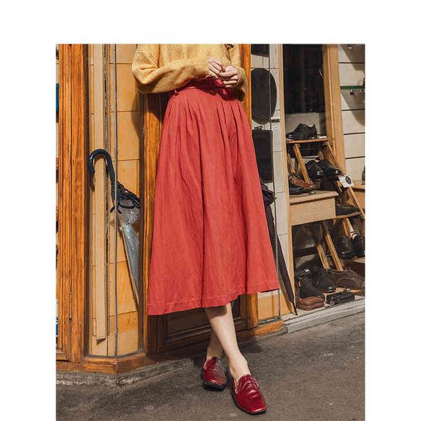 

skirt spring autumn viscose fibre blending pure color nipped waist with belt office style fashion skirt q90u, Black