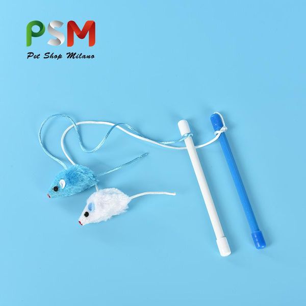 

cat toys pet products interactive kitten mouse bell squeak rope plastic rod