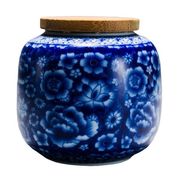 

storage bottles & jars 400ml ceramic tea canister sealing pot with wooden lid