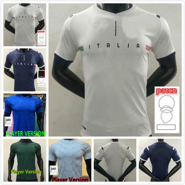 

2021 2022 player version italy verratti immobile soccer jersey barella sensi insigne away white third chiellini belotti bernardeschi footbal, Black;yellow