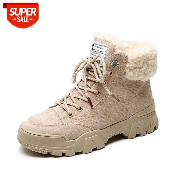 

fujin women boots winter warm ankle boots lace up booties fur plush shoes comfortable winter for women snow #f42n