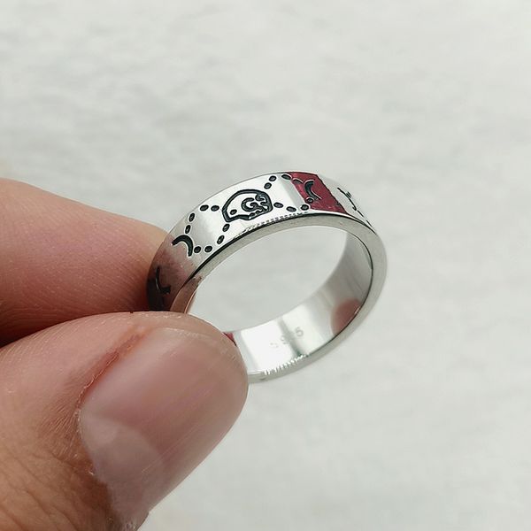 

luxury 2021 fashion 925 sterling silver 6mm skull band rings for men and women lovers party promise championship jewelry gift not fade
