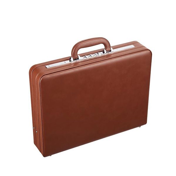 

briefcases leather lapbag document organizer designer real business mens bags black/brown suitcase