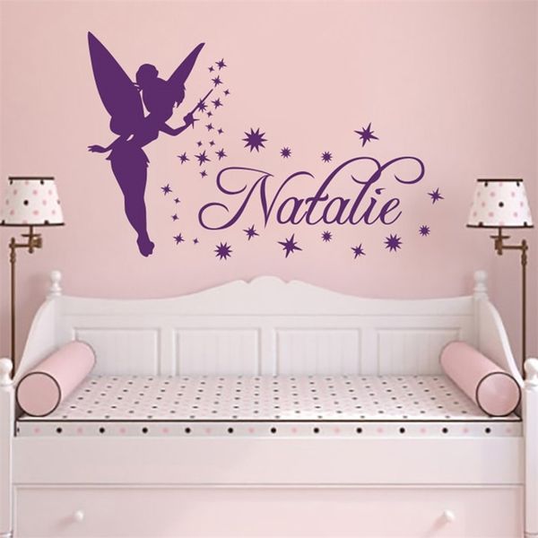 Nome Wall Decalcomania Decalcomania per vinile Autoadesivo Magic Little Princess Personalizzata Adesivi murali personalizzati per baby room Girls A04 220217