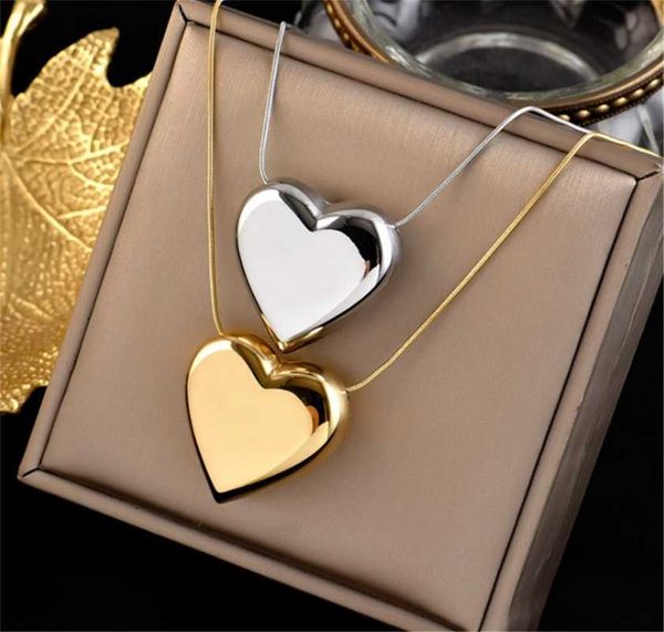 

pendant necklaces 316l love titanium steel necklace for women street personality glossy no fade, Silver