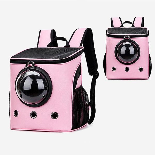 

pet cat dog backpack travel carrier double shoulder bag space for small carrying
