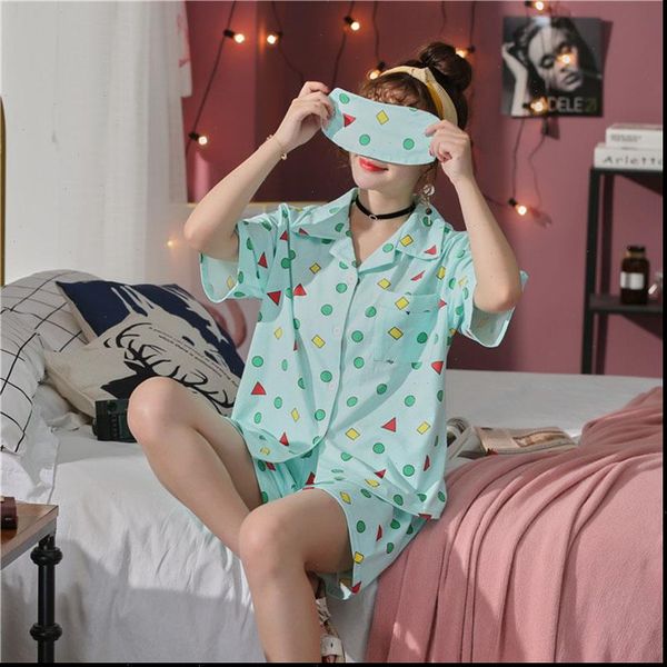 

summer sweet lovely home women sleepwear wear rack cotton shorts set with short sleeves, Black;red