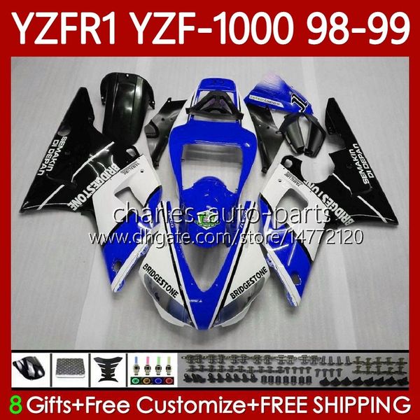 Тело для мотоцикла для Yamaha YZF-R1 YZF-1000 YZF R 1 1000 CC 98-01 Bodywork 82NO.37 YZF R1 1000CC YZFR1 Blue Blue 98 99 00 01 YZF1000 1998 1999 2000 2001 OEM Обтекивает комплект