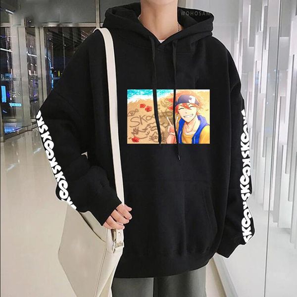 

men's hoodies & sweatshirts harajuku japan anime sk8 the infinity reki hoodie men hip hop streetwear cartoon skateboard clothes winter, Black