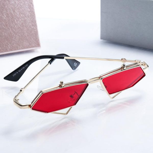 

sunglasses 2021 irregular flip women fashion street style sun glasses, White;black