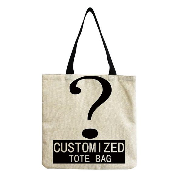 

evening bags personal customize women tote bag linen outdoor with print custom your pictures shopping diy hand shoulder