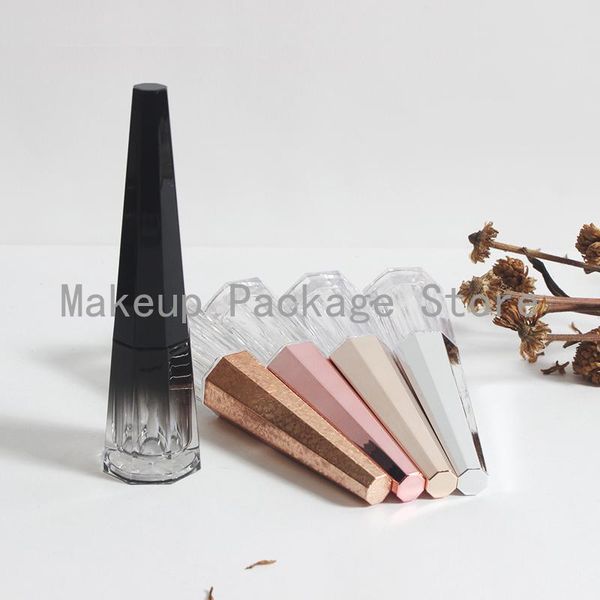 

storage bottles & jars 20/50pcs 4.5ml empty octagonal lip gloss tube clear lipbalm pipe shell with silver cover diy cosmetic refillable cont