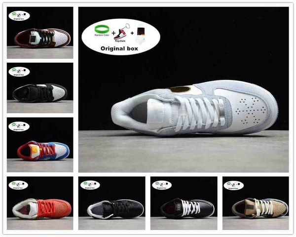 

[with box] 2021 dunk sb travis scotts casual skateboard shoe red green white brand black parachute beige men and women skating sports