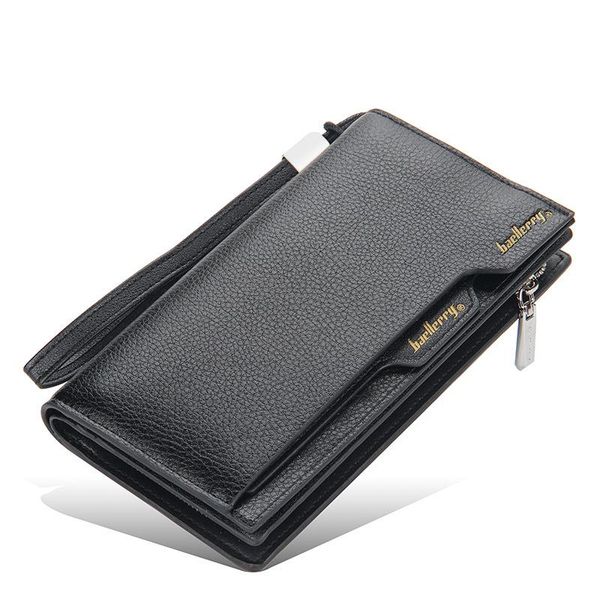 

men purse long wallet card holder male zipper large capacity brand pu leather for wallets, Red;black